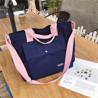 

Tote bag female 2019 new wave Korean version of the original Harajuku large capacity bag bag ins canvas shoulder Messenger bag
