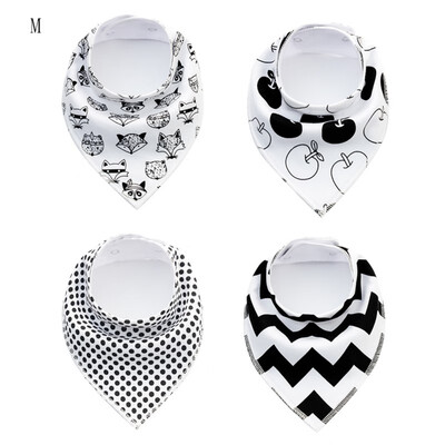 

Cotton Baby Bibs Newborn Triangle Feeding Nursing Bandana Burp Cloths 4Pcs