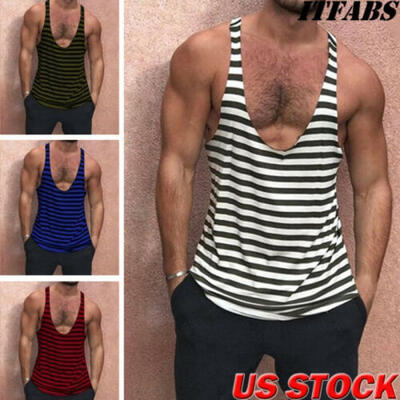

Mens Bodybuilding Stringer Tank Top Y-Back Gym Workout Sports Vest Shirt Clothes