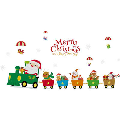 

Santa Claus Snowman Aniamal Cars Wall Window Sticker Christmas Party Decor