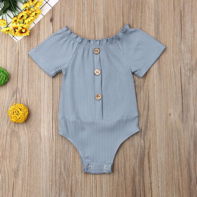 

Infant Baby Kids Girls Solid Ruched Romper Sunsuit Bodysuit Casual Clothes