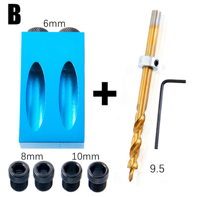 

〖Follure〗Pocket Hole Drilling Kit Woodworking Oblique Drill Guide Set