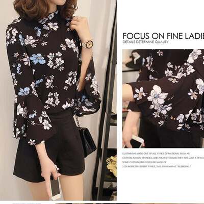 

Fashion Women Doll Collar Chiffon Long Sleeve Casual Blouse Shirt Top