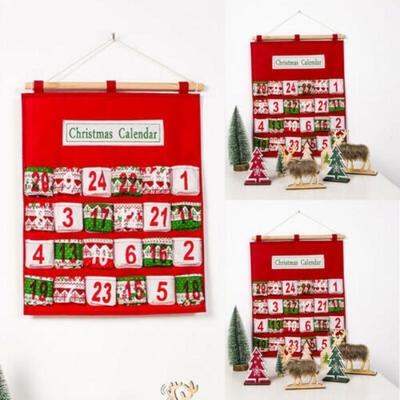 

Christmas Decor Multi-layer Candy Storage Bag Countdown Calendar Hanging Bag