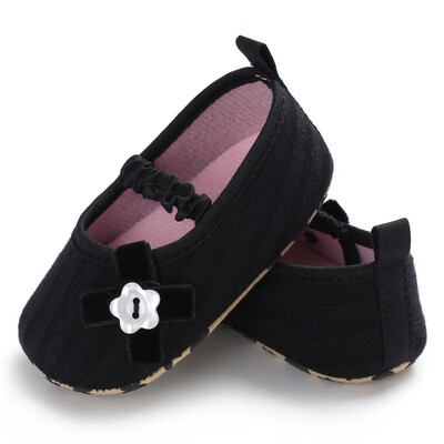 

SpringAutumn Fashion Infant Baby Shoe Cute Girls Shallow Sole Toddler Crib Little Bow Soft Canvas Slip-On Footwear