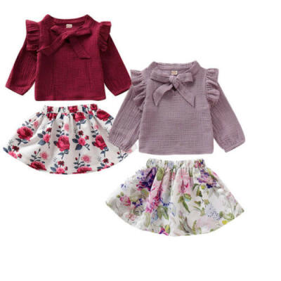 

Newborn Infant Baby Girl Shirt TopsFloral Skirt Dress Outfits Clothes Set UK