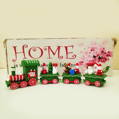 

〖Follure〗Xmas Wooden Train Kids Favor Christmas Gifts Hanging Ornament Tree Decorations