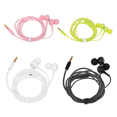 

35mm Wired Headphone In-Ear Headset Stereo Music Earphone Earpiece In-line Control Hands-free with Microphone for Smartphones Tab