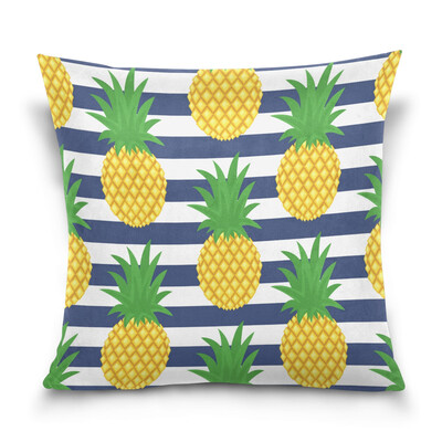 

ALAZA Throw Pillow Cover 16 X 16 inch Christmas Gift Cushion Cover with Pineapples Background Printed Pillowcase