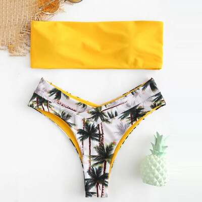 

Saidsome Sexy Women Bikini Set Coconut Print Padded Swimwear Bathing Swimsuit Beachwear