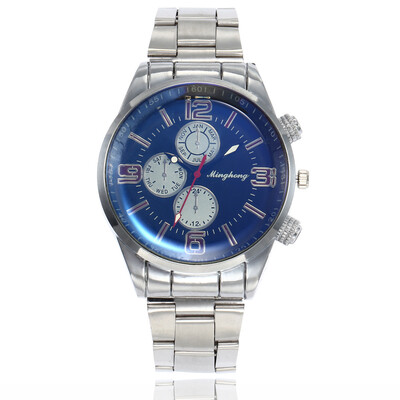 

Fake three-eyed fashion mens Blu-ray watch quartz watch male