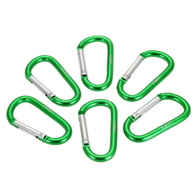 

Lixada Pack of 6 Aluminum Carabiner Clip D-ring Locking Carabiner Keychain Hook