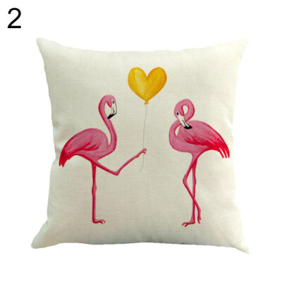 

Love Flamingo Throw Pillow Case Cushion Cover Sofa Bed Car Cafe Office Decor