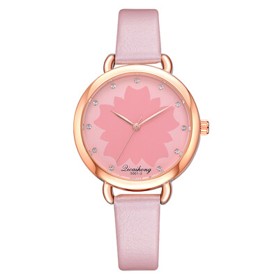 

Trendy printed quartz watch casual simple rhinestone scale time ladies watch