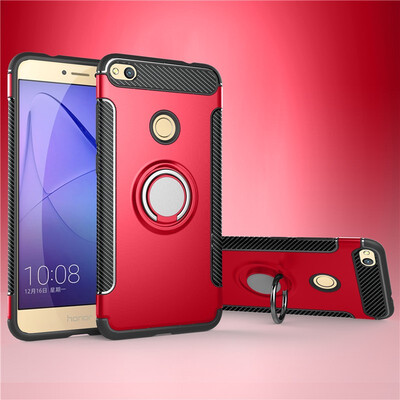 

Back Cover For Huawei P8 Lite 2017 Case Car Holder Stand Hard PC Silicon Ring Suction Bracket Celulars Fecoprior