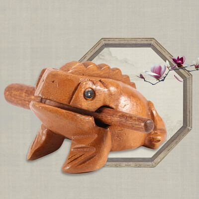 

Thailand Traditional Craft Wooden Lucky Frog Croaking Musical Instrument Home Office Decor Thailand Wooden Frog Thailand Frog