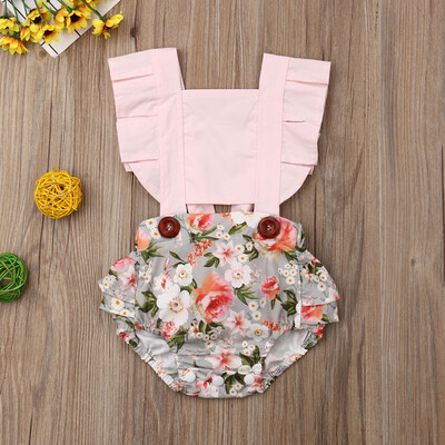 

Toddler Baby Girl Floral Ruffle Bodysuit Romper Jumpsuit Sunsuit Outfits Clothes