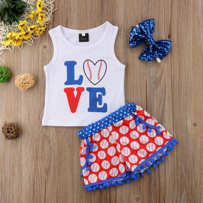 

3PCS Newborn Toddler Kids Baby Girl PantsTopHeadband Outfits Clothes Set