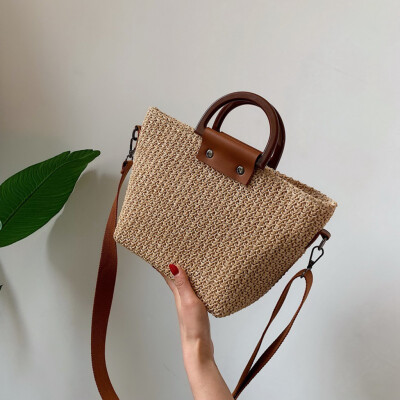 

Tailored Women Vintage Straw Bag Casual Wild Vacation Simple Weave Crossbody Bag