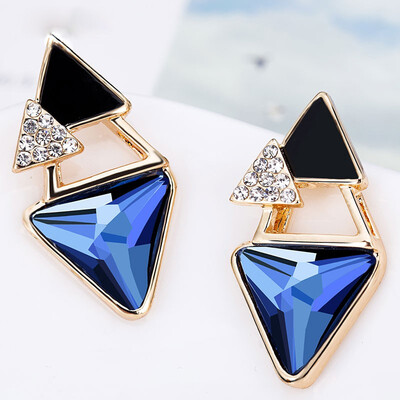 

Fashion earrings 925 temperament earrings triangle crystal earrings