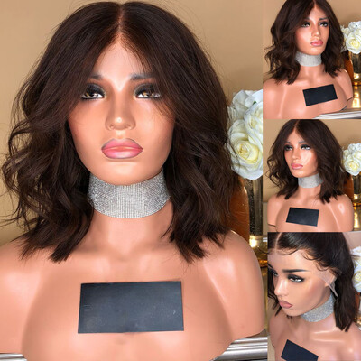 

〖Follure〗Brazilian Less Lace Front Full Wig Bob Wave Brown Natural Looking Women Wigs