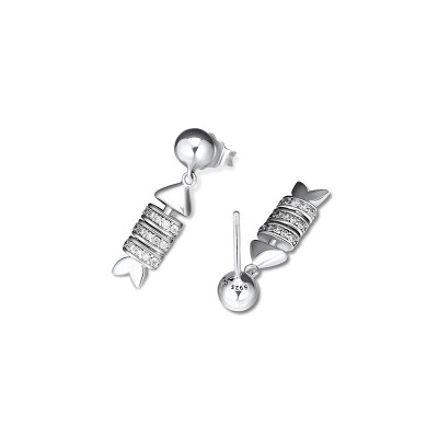 

CKK 925 Silver JewelrySparkling Fish Bone Stud Earring CKE020 16521