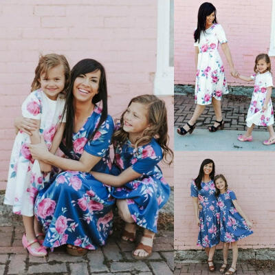 

Family Dresses Mother Daughter Matching Summer Baby Girl Dress Clothes Outfit