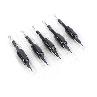 

〖Follure〗3RL 10Pcs Black Disposable Tattoo Needle Tube 34 Grip with Tip
