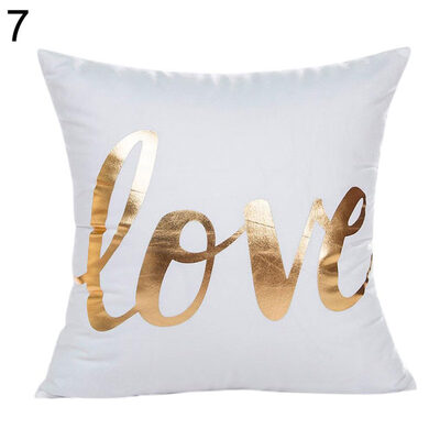 

Gilding Leaves Letter Pillow Protector Case Cushion Cover Sofa Bedding Articles