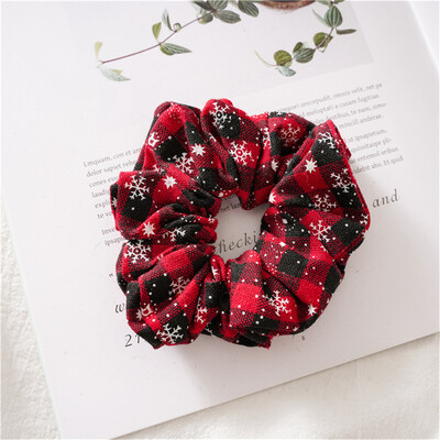 

Gobestart Pure Cotton Fabric Hairring Christmas Snowflake Stripe Hair Rope Multicoloured
