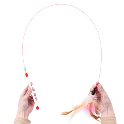 

Funny Cat Kitten Pet Teaser Feather Wire Chaser Pet Toy Interesting Wand Beads Play Best Gifts For Cat Cats Supplies