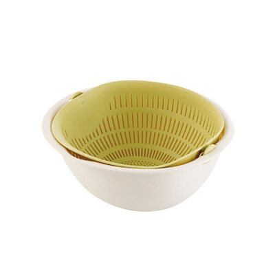 

Drain Basket Plastic Double Layer Vegetable Washing Fruit Kitchen Storage Holder