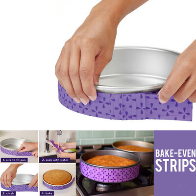 

Gobestart 2Pcs Cake Pan Strips Bake Even Strip Belt Bake Even Moist Level Cake Baking Tool