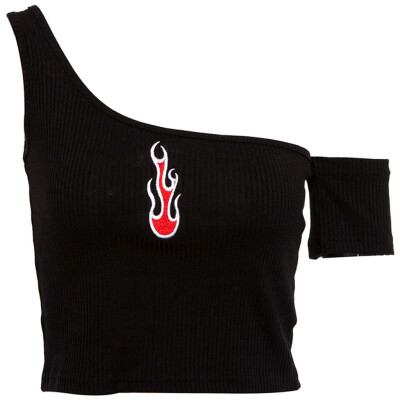 

Nomeni Women Tank Top Reflective Bralet Buckle Tube Top Vest T-shirt BKL