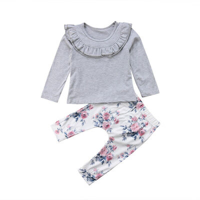 

Newborn Infant Baby Kid Girls T-shirt TopsFloral Long Pants Outfits Clothes Set