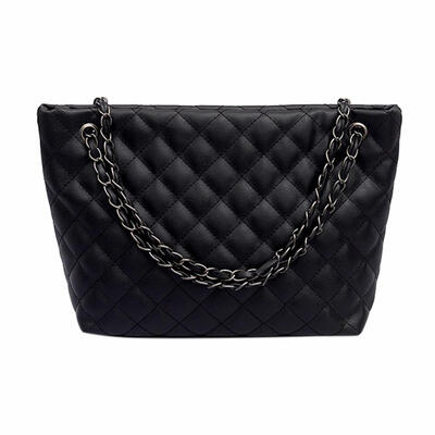 

Women Chain Shoulder Bag PU Leather Handbag Plaid Print Sling Satchel Bags