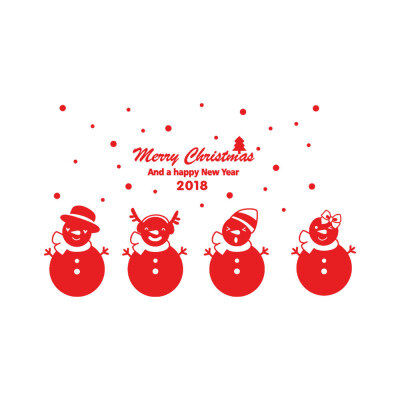 

Tailored Happy New Year 2018 Merry Christmas Wall Sticker Home Shop Windows Decals Decor