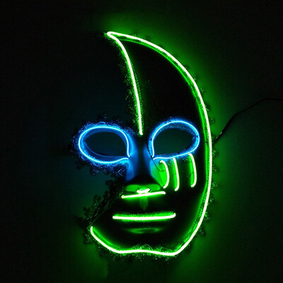 

Half Face Glowing Mask Crescent Shape Halloween Funny Screaming Ball Mask for Halloween Party Cosplay Costume Props Tools
