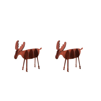 

Siaonvr Wooden DIY Mini Elk Desktop Ornaments Merry Christmas Party Decor