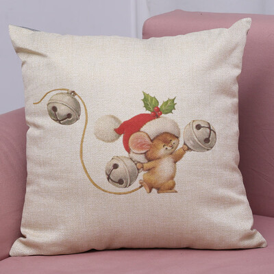 

Gobestart New Christmas Cotton Linen Pillow Case Sofa Cushion Cover Home Decor