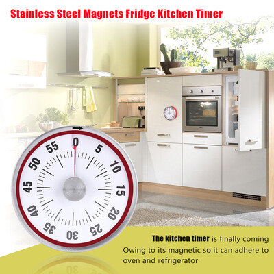 

Kitchen MagnetTimer ReminderStainless Steel Kitchen Fridge Oven Timer with Magnet Mechanical Countdown Reminder