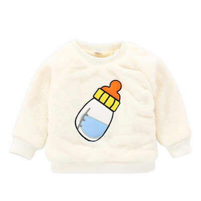 

Winter Warm Baby Girl Boy Sweatshirt Long Sleeve Cute Printed O-Neck Thick Sweatshirts Tops