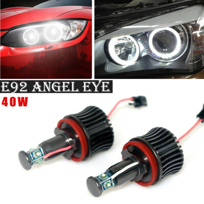 

2H8 40W LED Angel Eyes Light 6000K White Bright 2pcs For BMW E60 E61 E90 E92 X5