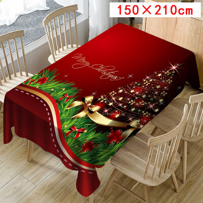 

Toponeto Christmas Tablecloth Print Rectangle Table Cover Holiday Party Home Decor