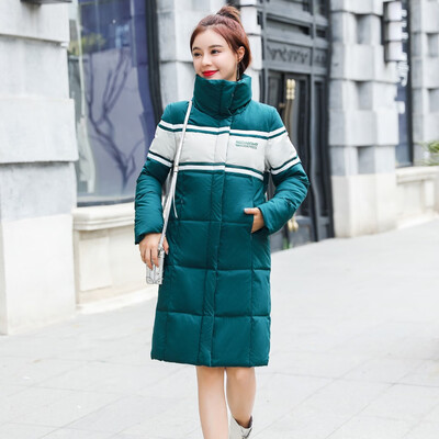 

Toponeto Womens Fashion Contrast Color Stand Collar Long Zipper Pocket Jacket Coat