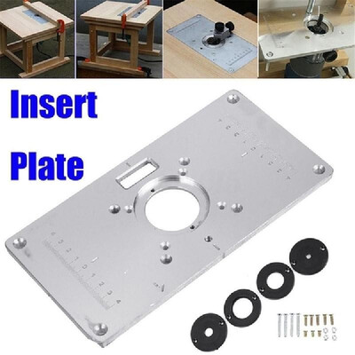 

Multifunctional Router Table Insert Plate Woodworking Benches Aluminium Wood Router Trimmer Models Engraving Machine with 4 Rings
