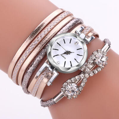 

2018 Bracelet Stainless Steel luxury Wrist Watch Analog Alloy Gift Quartz Leather Womens Unisex Retro Casual Faux Watch D
