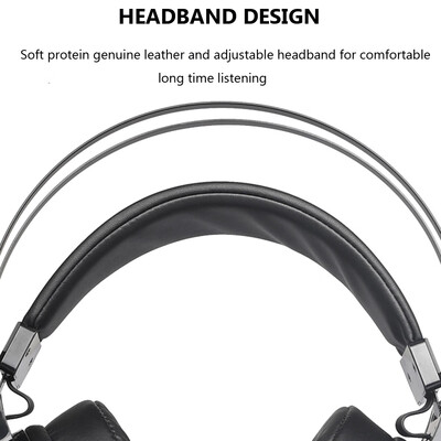 

Professional Gaming Esport Headphone 35mm Over-Ear Stereo Headset Earphone USB Wired with Microphone RGB Breathing LED Lights for