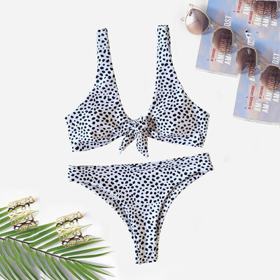 

Roseonmyhand Women Swimwear Beachwear Leopard 2 Pieces Bikini Swimsuit Bathing Suit