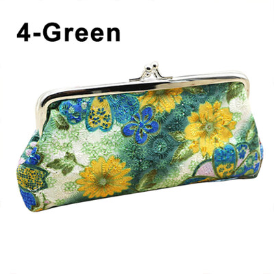 

Womens Coin Purse Cotton Embroidery Flower Handbag Hasp Pouch Wallet Money Bag